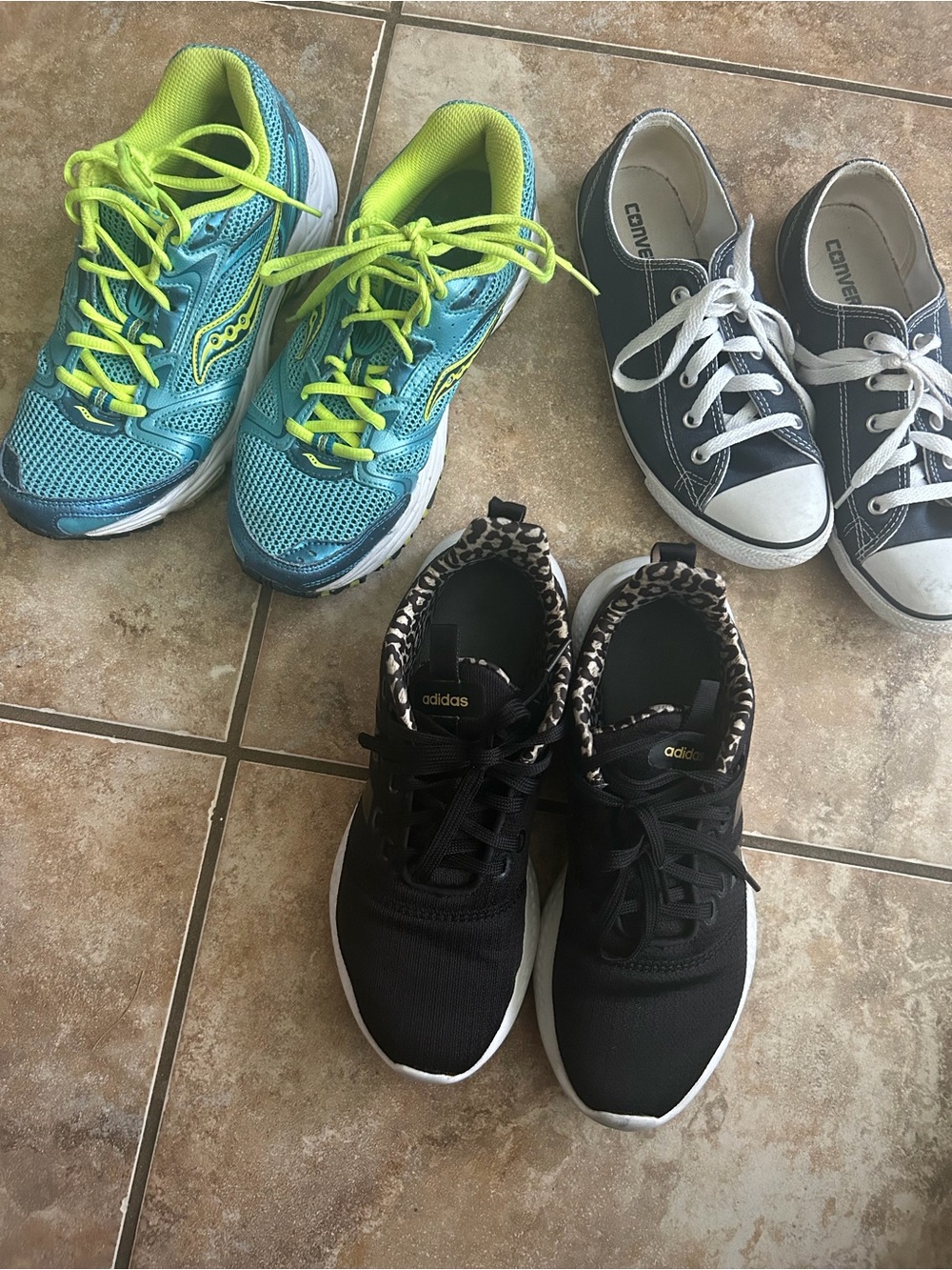 adidas Women’s Black Sneakers with Leopard Trim